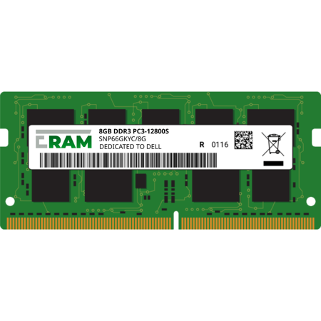 Pamięć RAM 8GB DDR3 do komputera Inspiron 630 MT Unbuffered PC3-12800U SNP66GKYC/8G